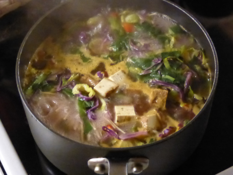 Hazelnut Tofu and Soba Noodle Broth - On the hob 